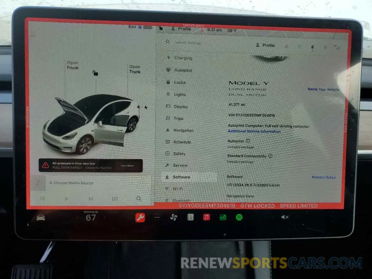 9 Photograph of a damaged car 5YJYGDEE5MF304619 TESLA MODEL Y 2021