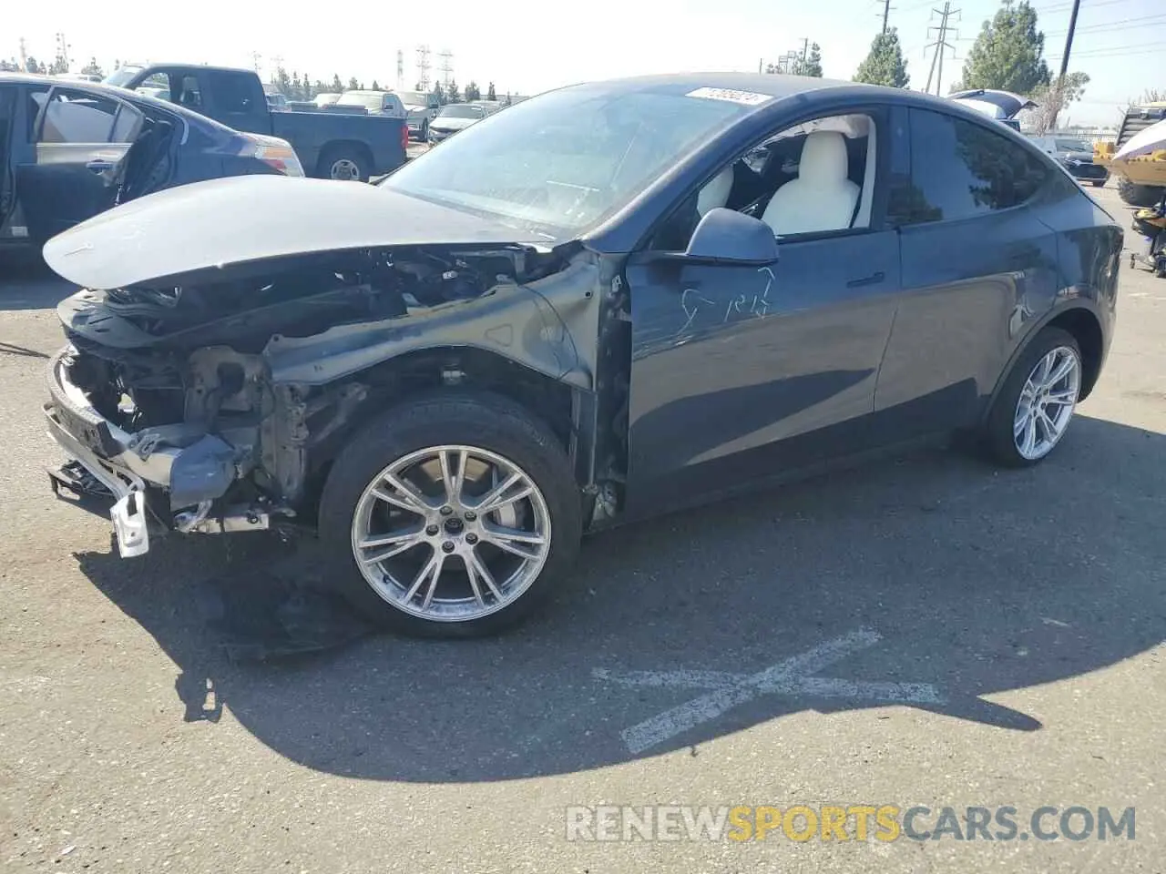 1 Photograph of a damaged car 5YJYGDEE6MF073360 TESLA MODEL Y 2021