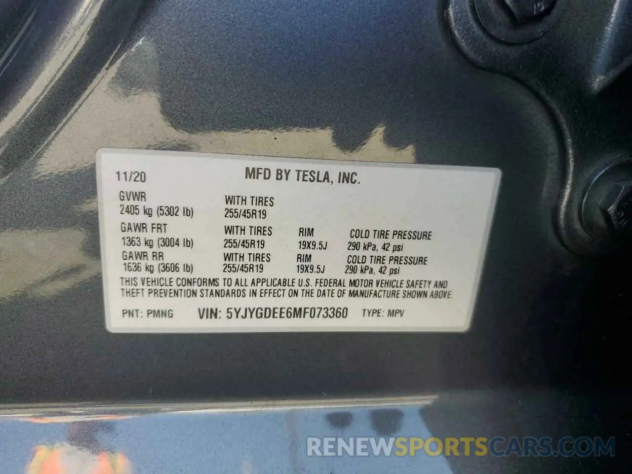 13 Photograph of a damaged car 5YJYGDEE6MF073360 TESLA MODEL Y 2021