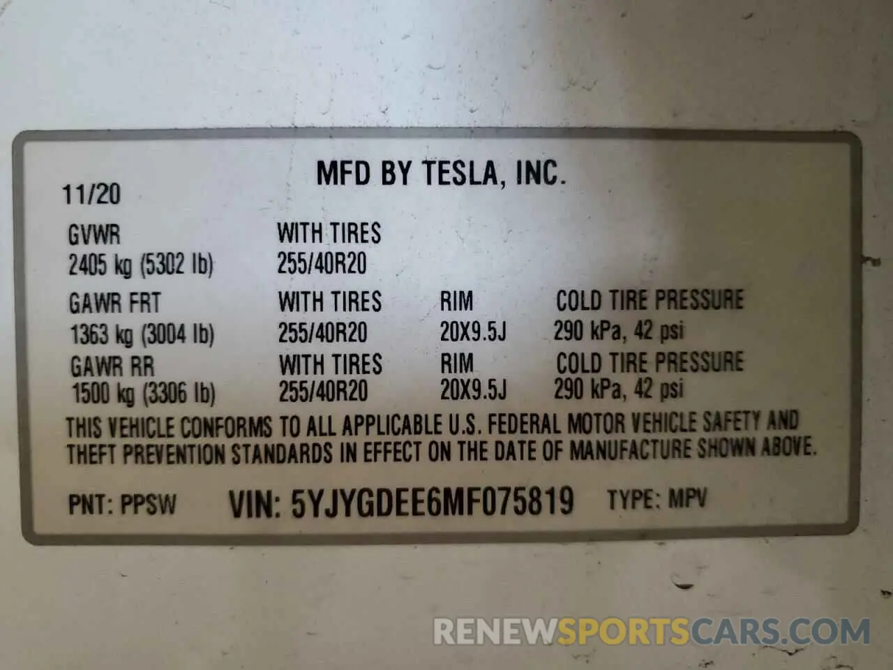 12 Photograph of a damaged car 5YJYGDEE6MF075819 TESLA MODEL Y 2021