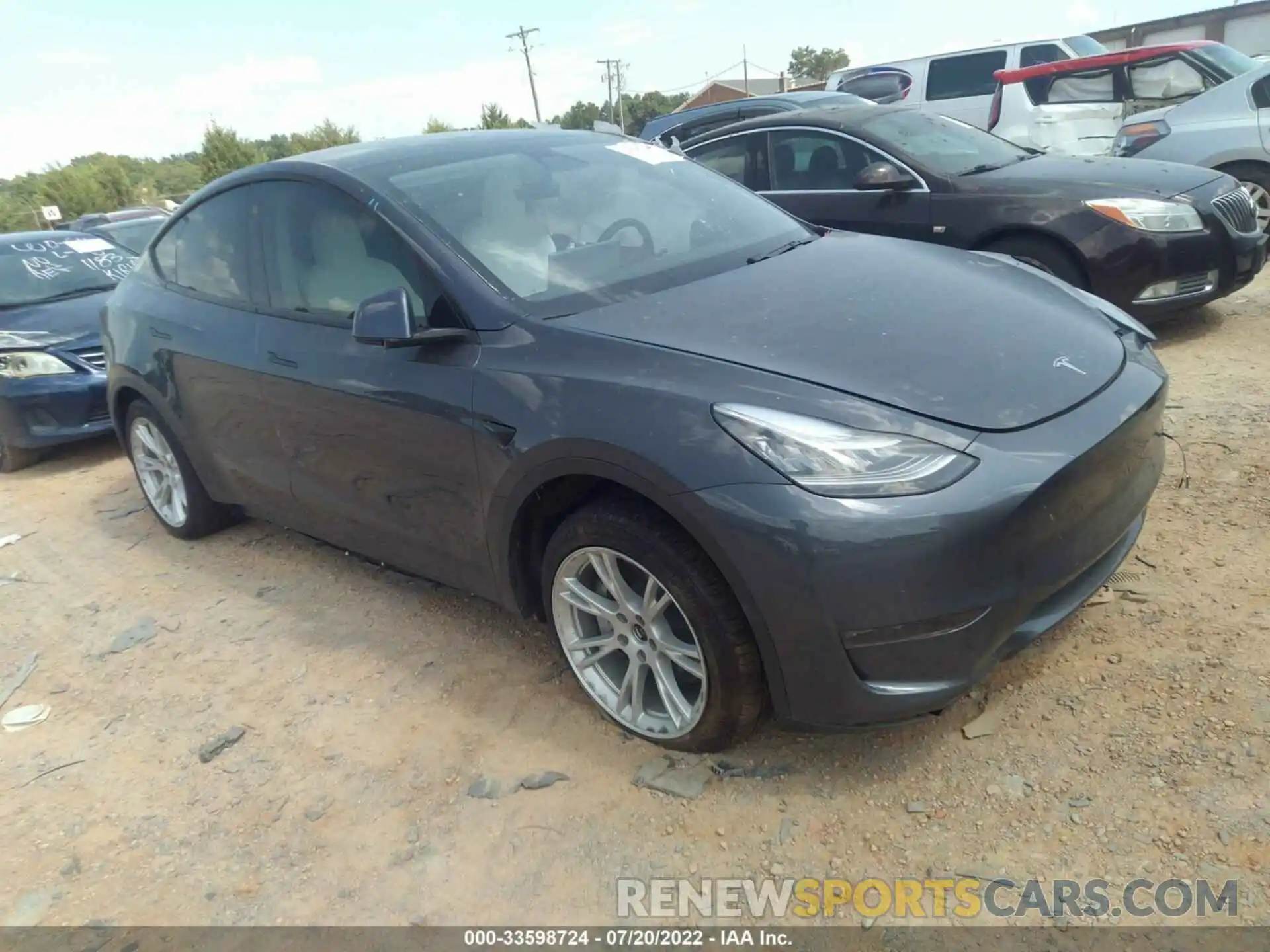 1 Photograph of a damaged car 5YJYGDEE6MF075920 TESLA MODEL Y 2021