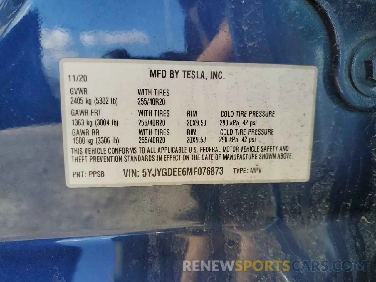 12 Photograph of a damaged car 5YJYGDEE6MF076873 TESLA MODEL Y 2021