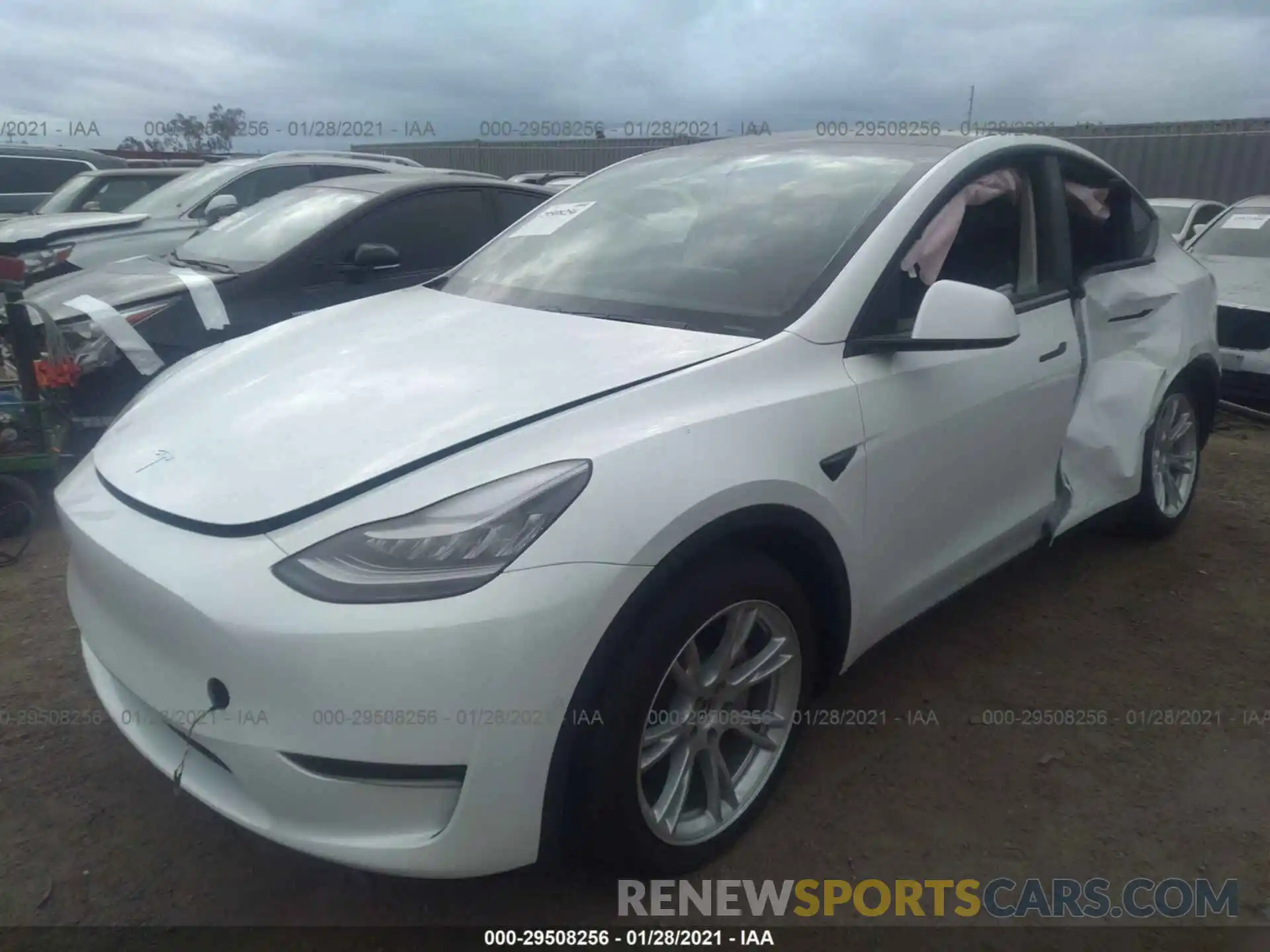 2 Photograph of a damaged car 5YJYGDEE6MF077716 TESLA MODEL Y 2021