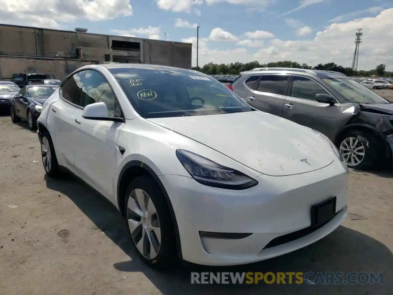 1 Photograph of a damaged car 5YJYGDEE6MF077747 TESLA MODEL Y 2021