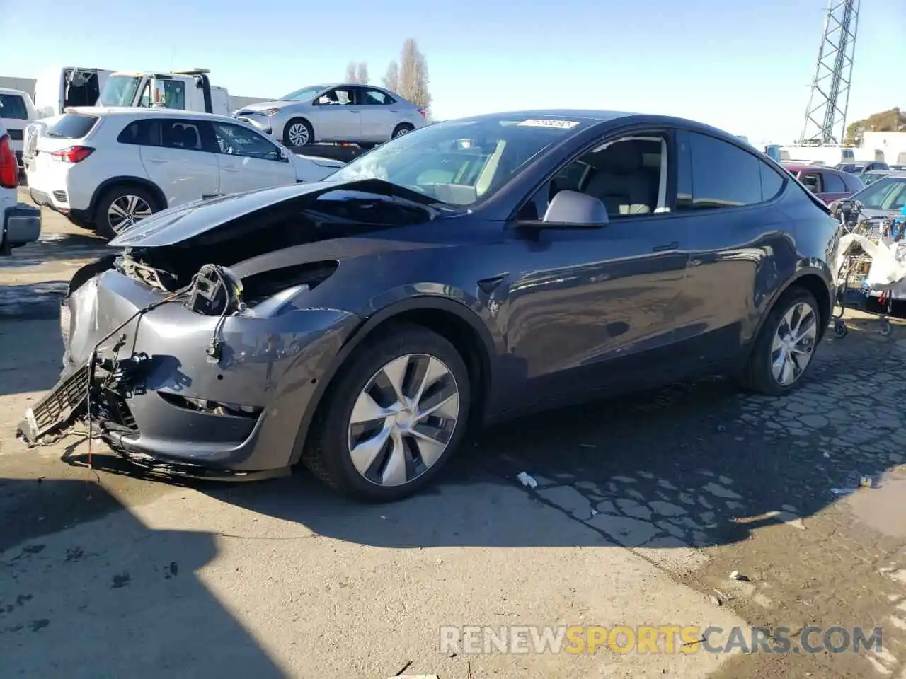 1 Photograph of a damaged car 5YJYGDEE6MF090823 TESLA MODEL Y 2021