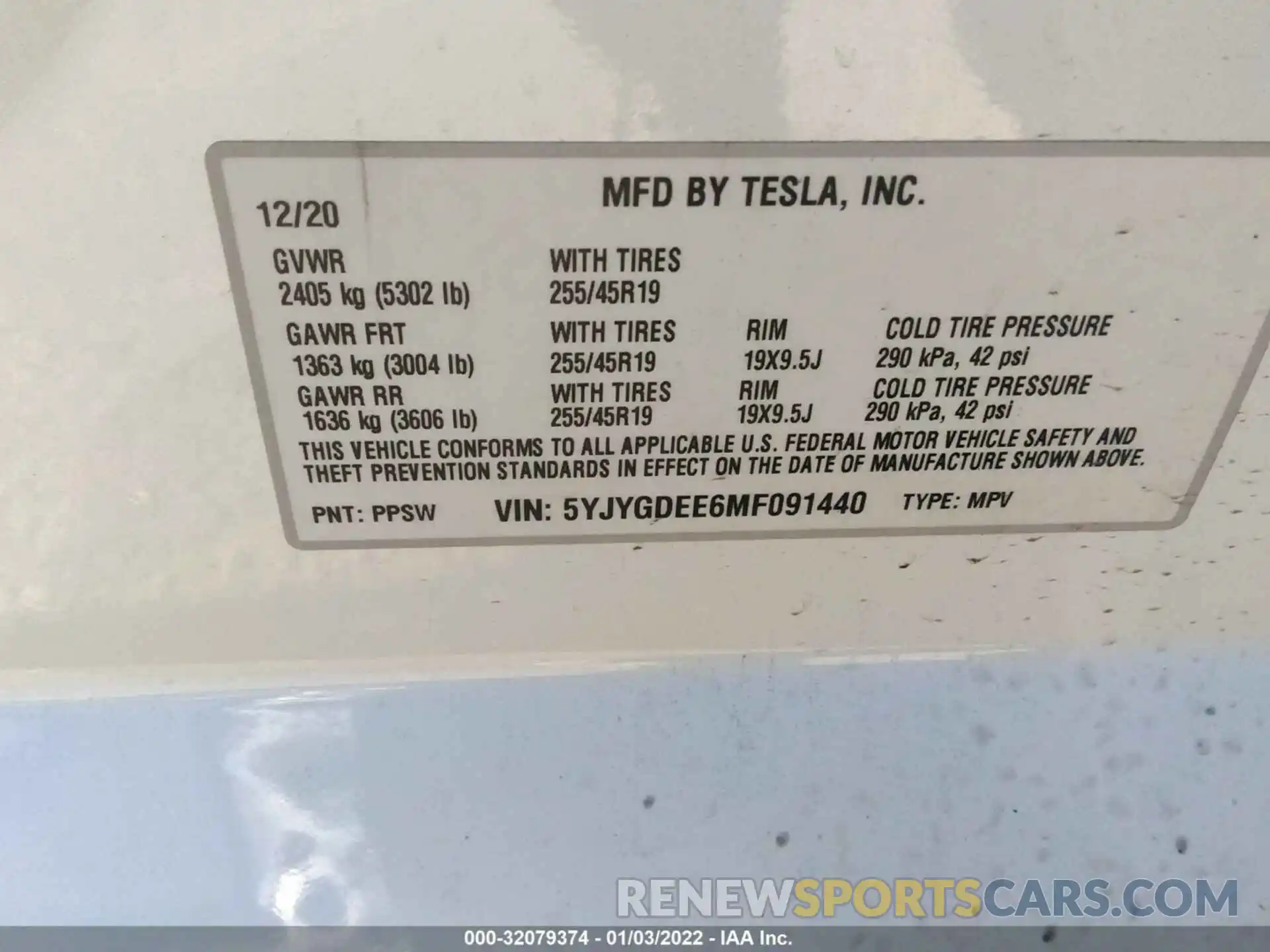 9 Photograph of a damaged car 5YJYGDEE6MF091440 TESLA MODEL Y 2021