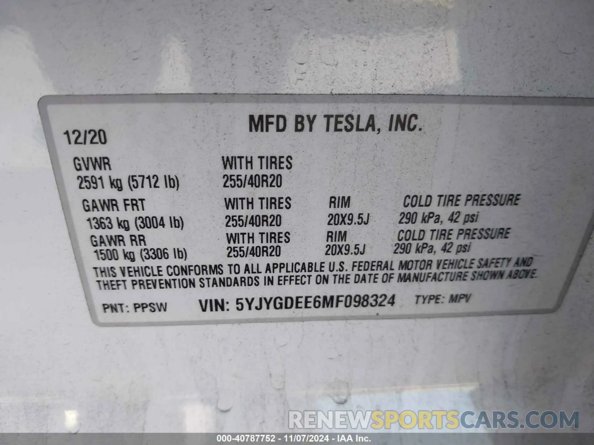 9 Photograph of a damaged car 5YJYGDEE6MF098324 TESLA MODEL Y 2021