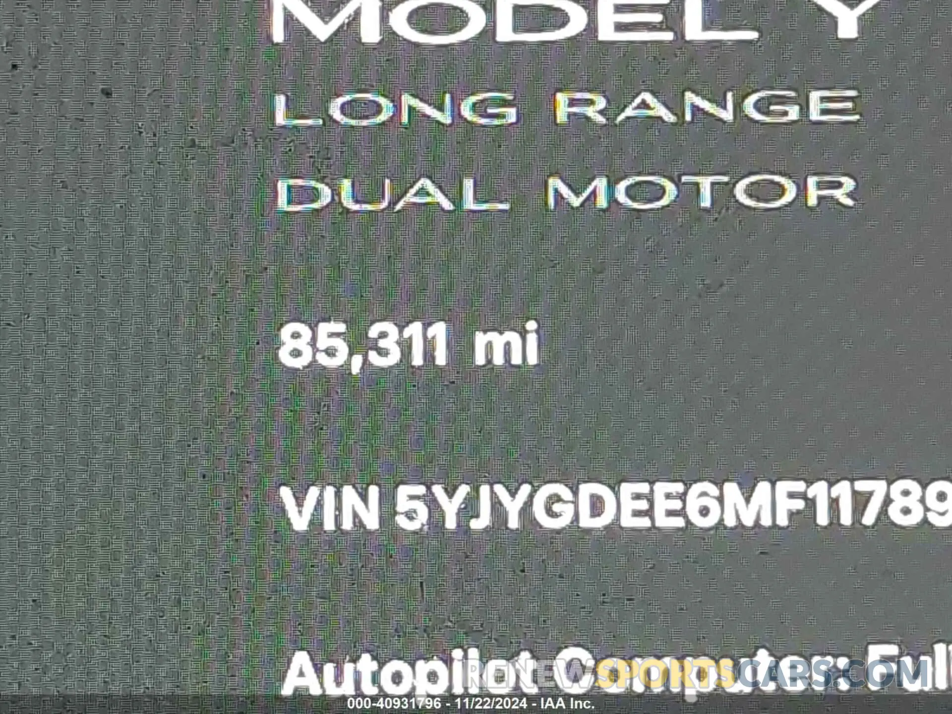 15 Photograph of a damaged car 5YJYGDEE6MF117891 TESLA MODEL Y 2021