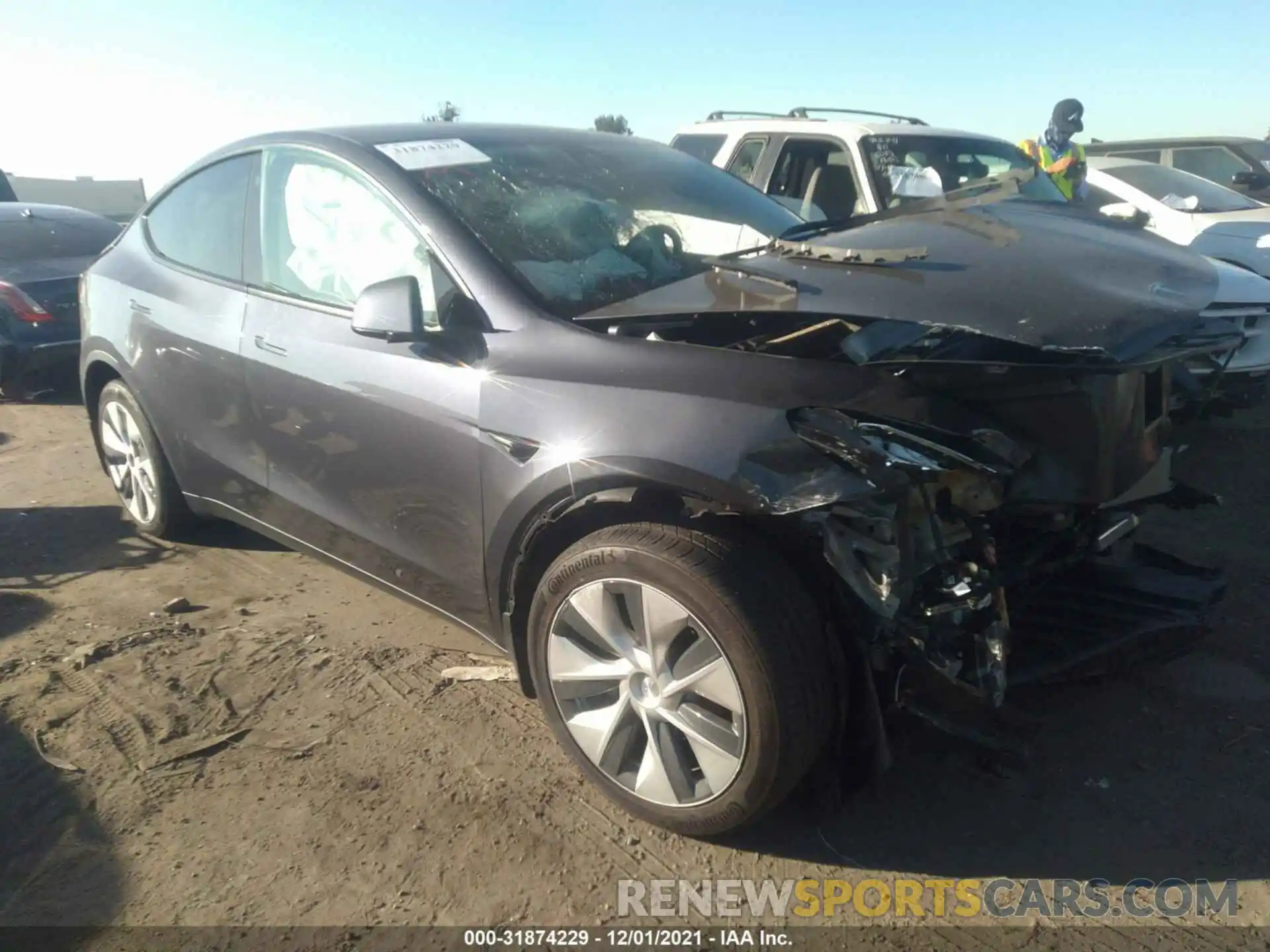 1 Photograph of a damaged car 5YJYGDEE6MF145836 TESLA MODEL Y 2021