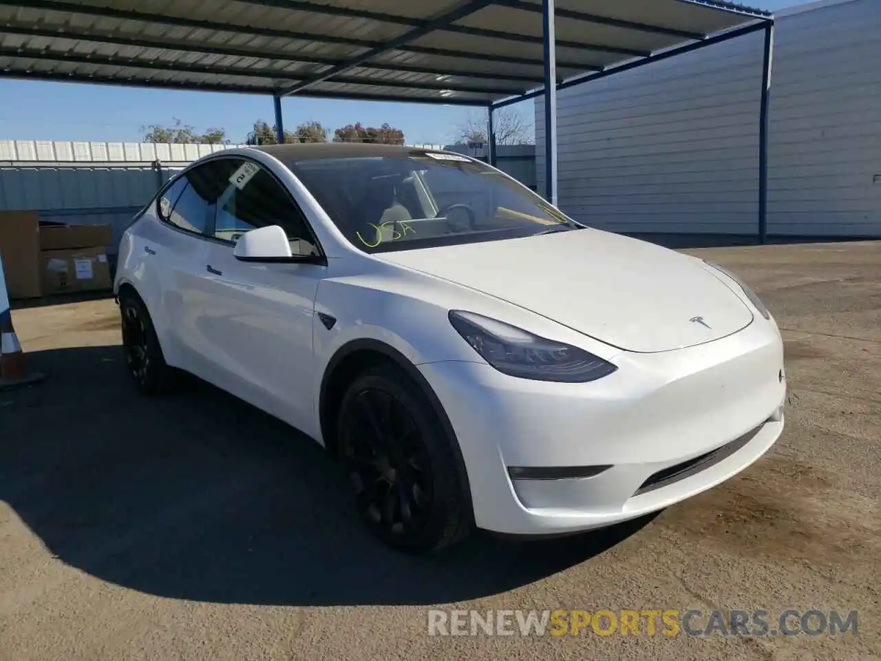 1 Photograph of a damaged car 5YJYGDEE6MF153595 TESLA MODEL Y 2021