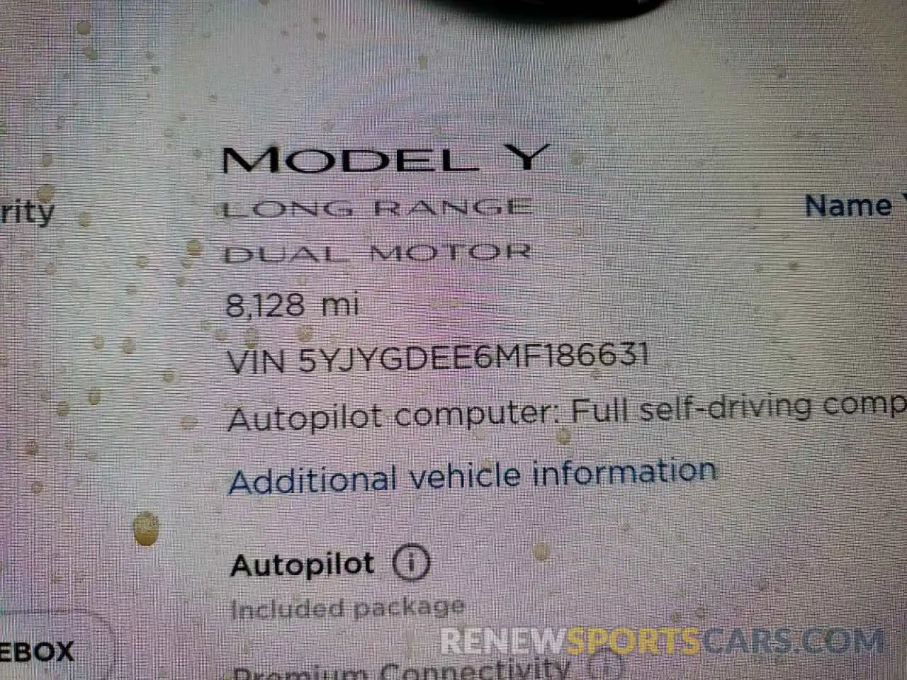 8 Photograph of a damaged car 5YJYGDEE6MF186631 TESLA MODEL Y 2021