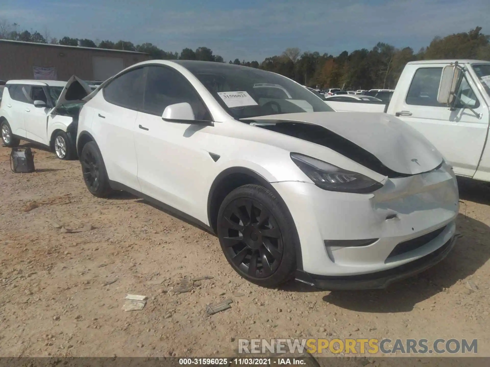 1 Photograph of a damaged car 5YJYGDEE6MF187469 TESLA MODEL Y 2021