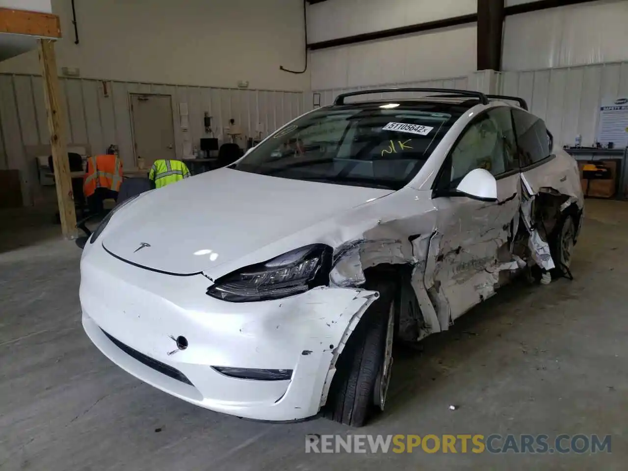 2 Photograph of a damaged car 5YJYGDEE6MF190954 TESLA MODEL Y 2021