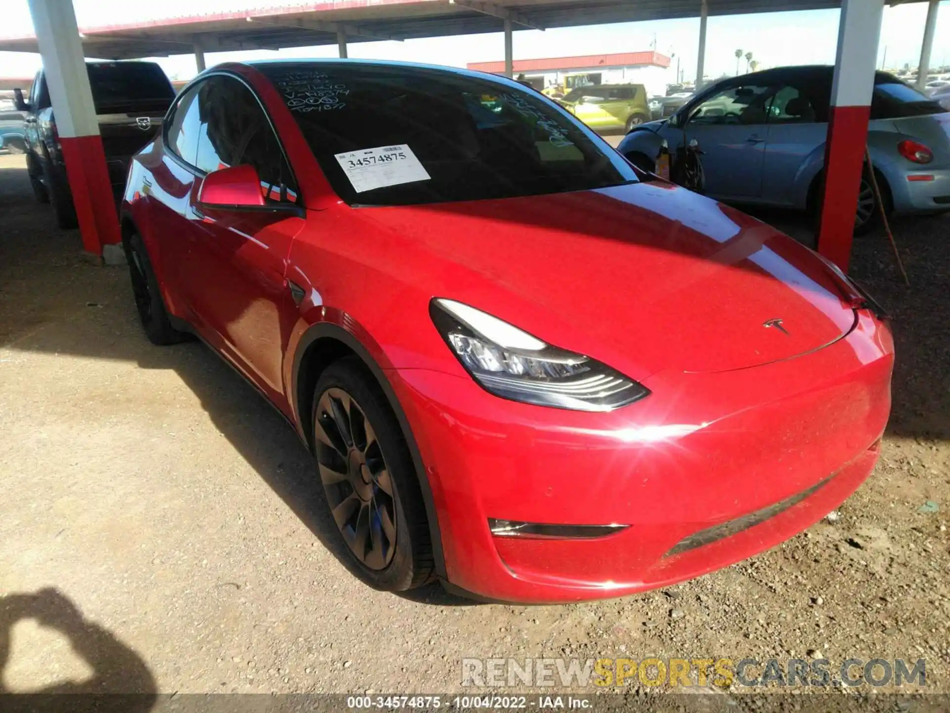 1 Photograph of a damaged car 5YJYGDEE6MF198374 TESLA MODEL Y 2021