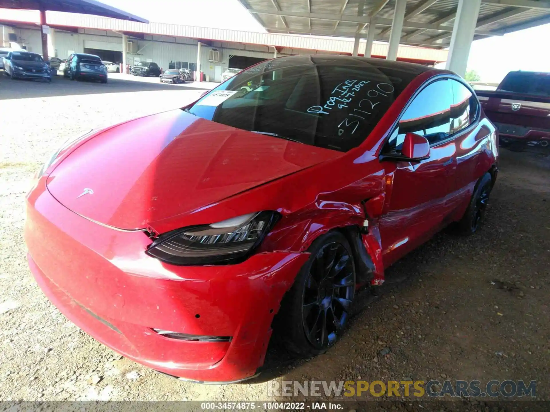 2 Photograph of a damaged car 5YJYGDEE6MF198374 TESLA MODEL Y 2021