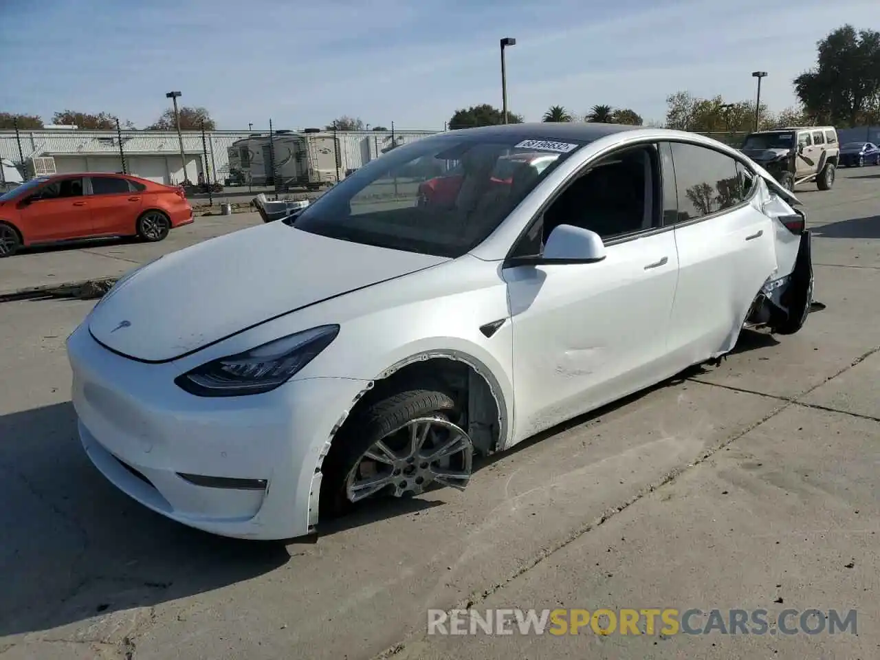 1 Photograph of a damaged car 5YJYGDEE6MF218512 TESLA MODEL Y 2021