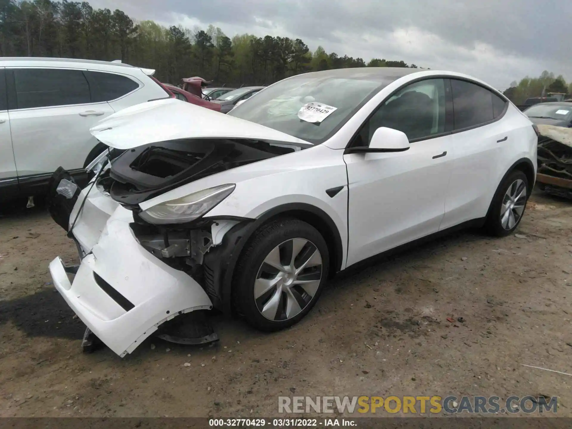 2 Photograph of a damaged car 5YJYGDEE6MF232216 TESLA MODEL Y 2021