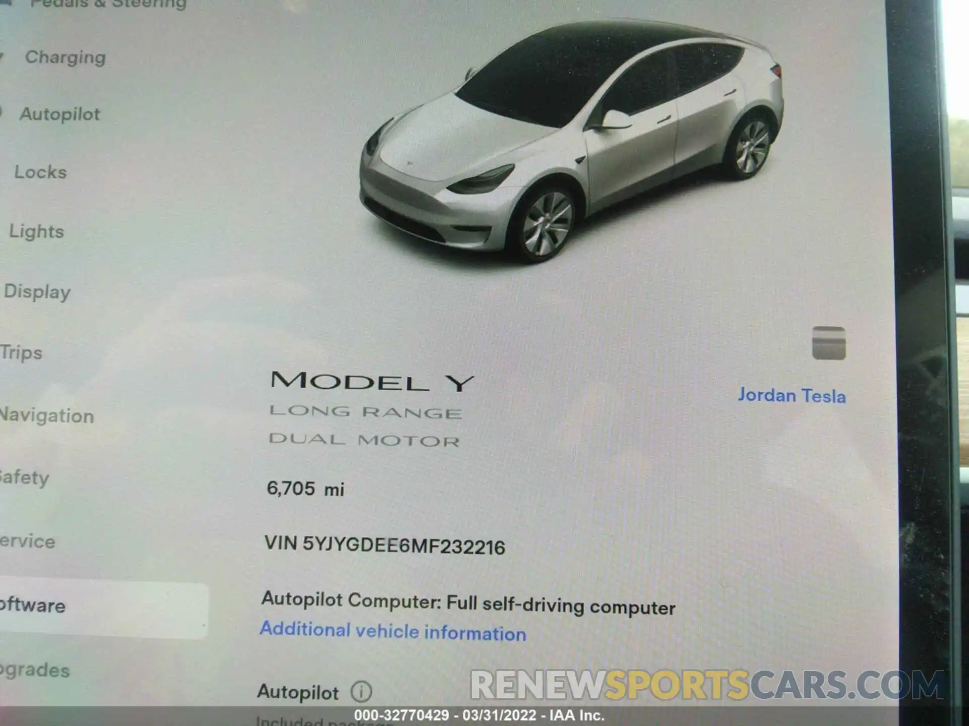 7 Photograph of a damaged car 5YJYGDEE6MF232216 TESLA MODEL Y 2021