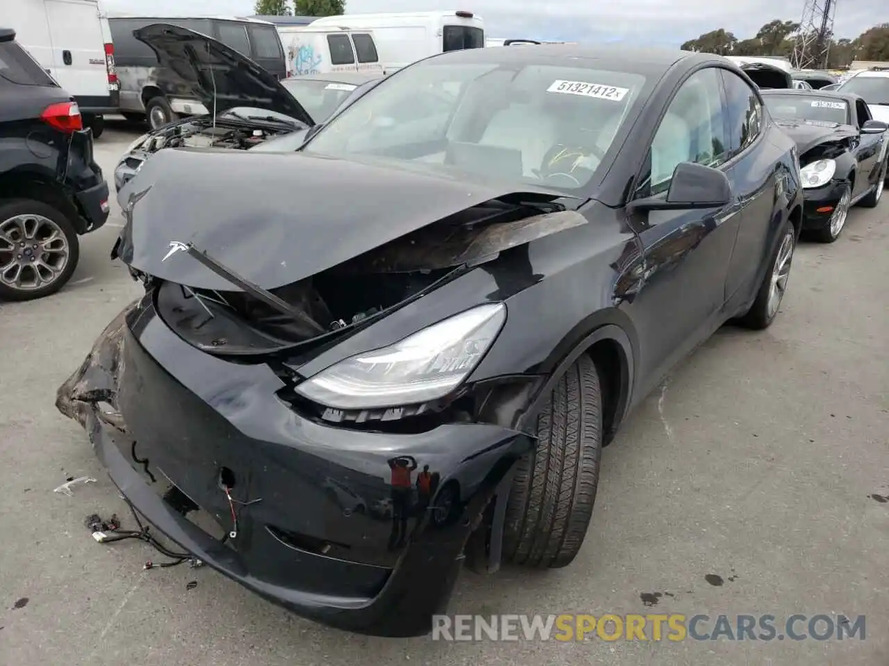 2 Photograph of a damaged car 5YJYGDEE6MF270013 TESLA MODEL Y 2021