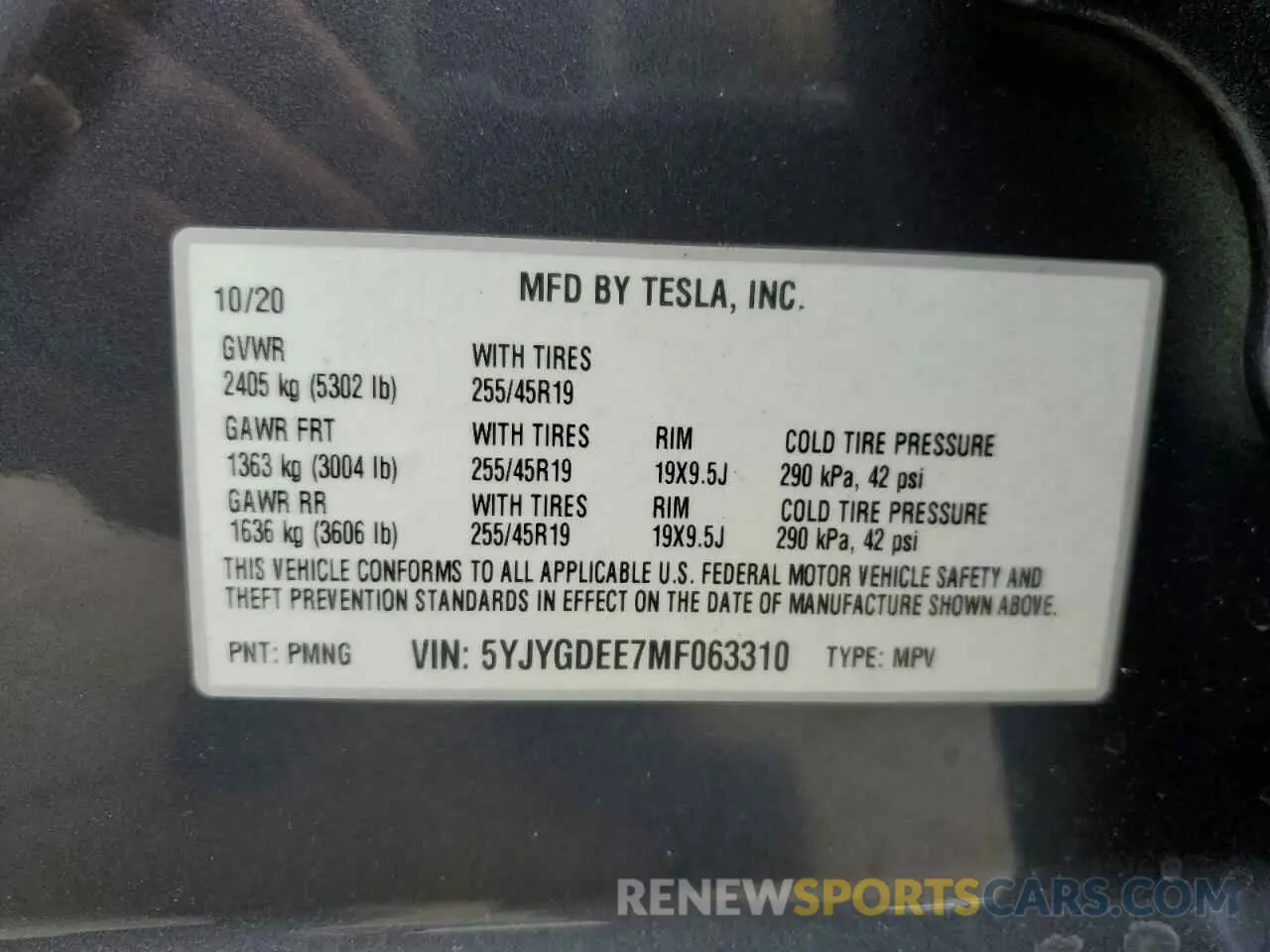 13 Photograph of a damaged car 5YJYGDEE7MF063310 TESLA MODEL Y 2021