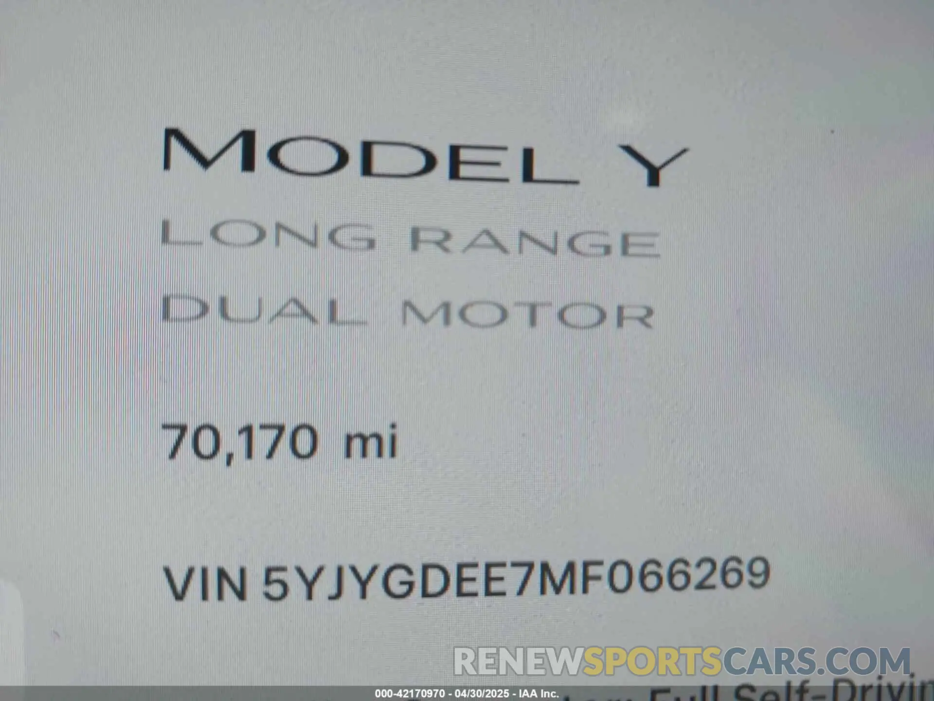 15 Photograph of a damaged car 5YJYGDEE7MF066269 TESLA MODEL Y 2021