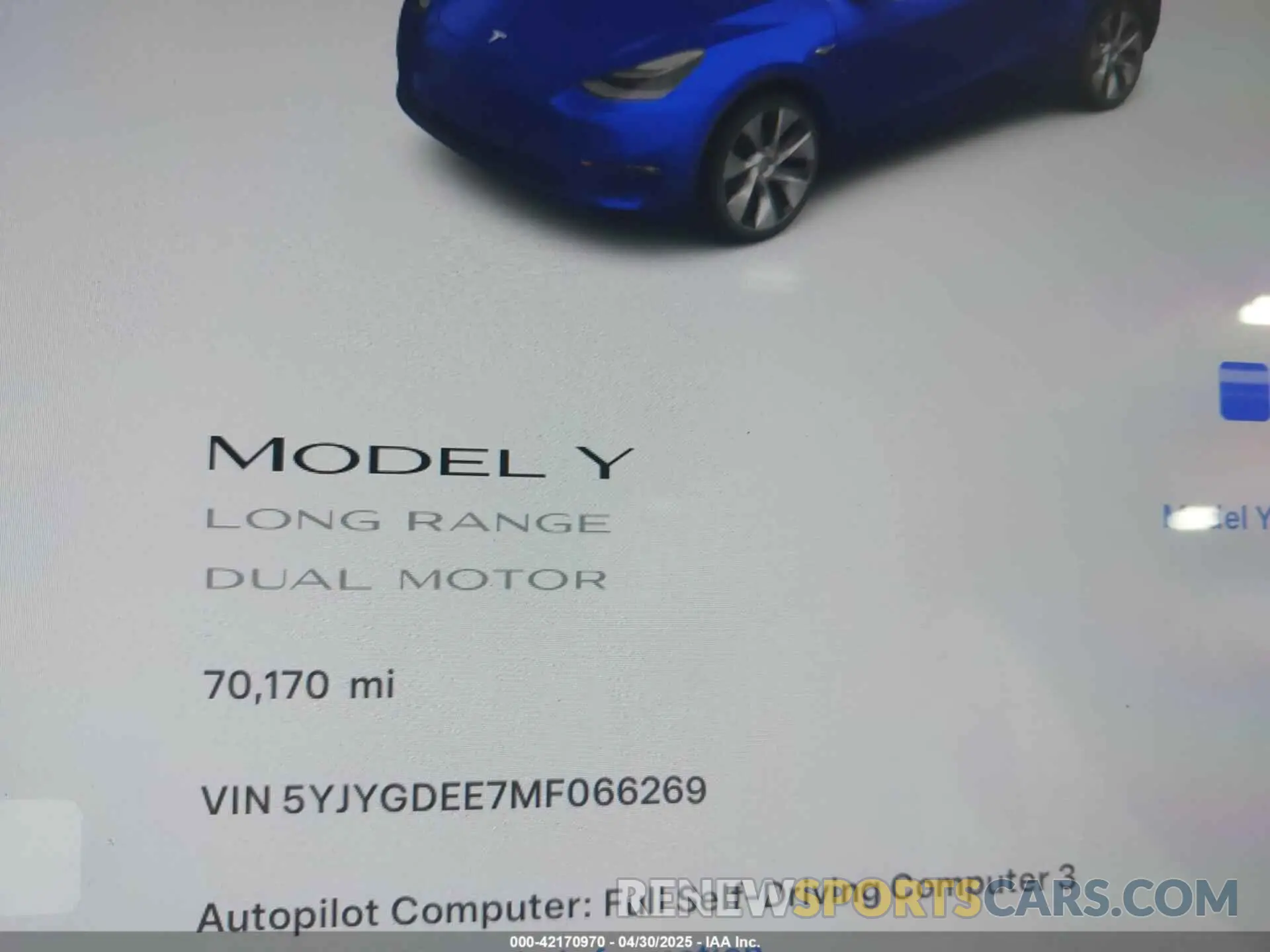 7 Photograph of a damaged car 5YJYGDEE7MF066269 TESLA MODEL Y 2021