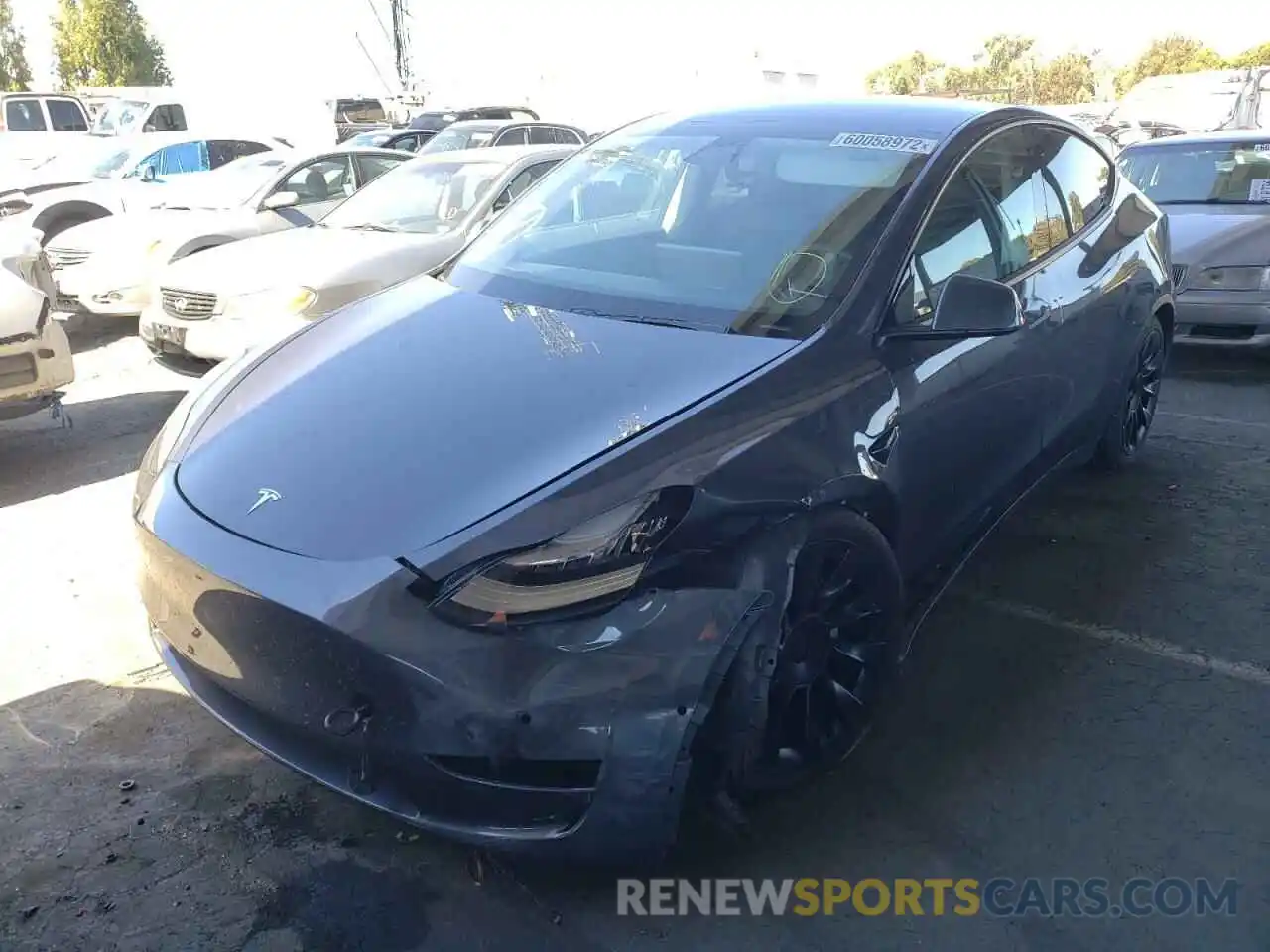 2 Photograph of a damaged car 5YJYGDEE7MF073772 TESLA MODEL Y 2021