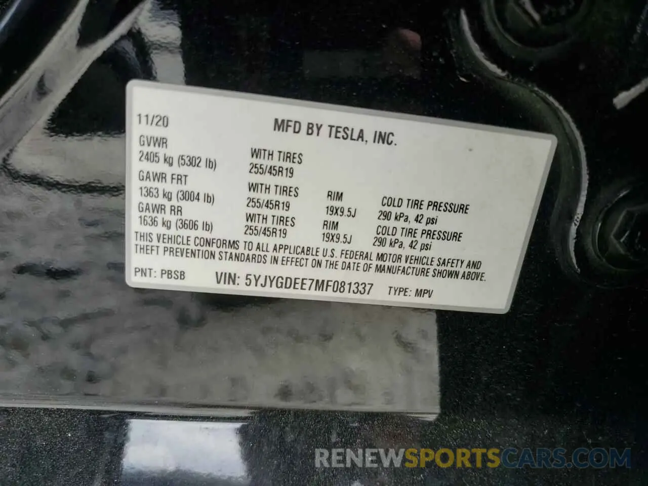 12 Photograph of a damaged car 5YJYGDEE7MF081337 TESLA MODEL Y 2021