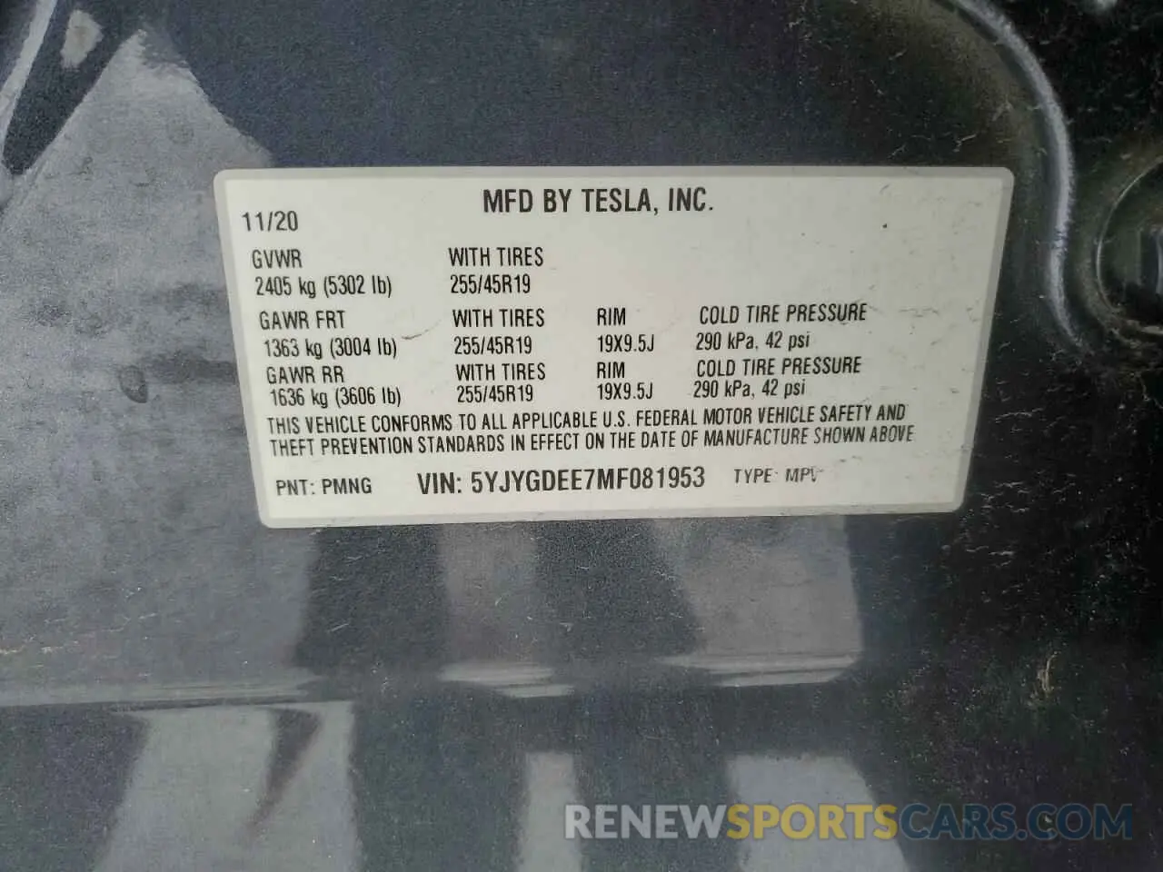 14 Photograph of a damaged car 5YJYGDEE7MF081953 TESLA MODEL Y 2021
