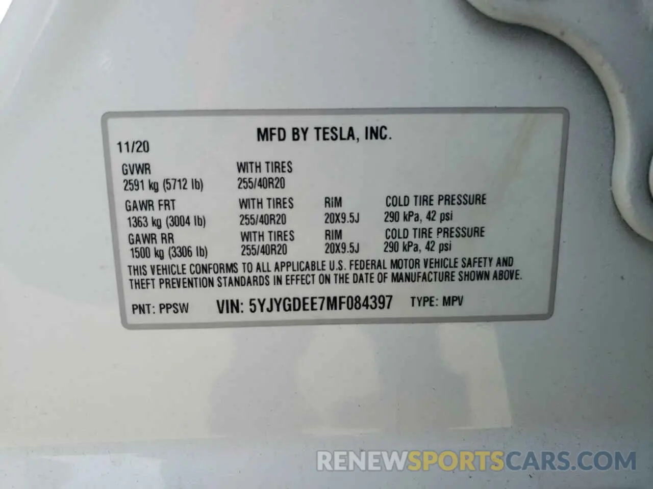 12 Photograph of a damaged car 5YJYGDEE7MF084397 TESLA MODEL Y 2021
