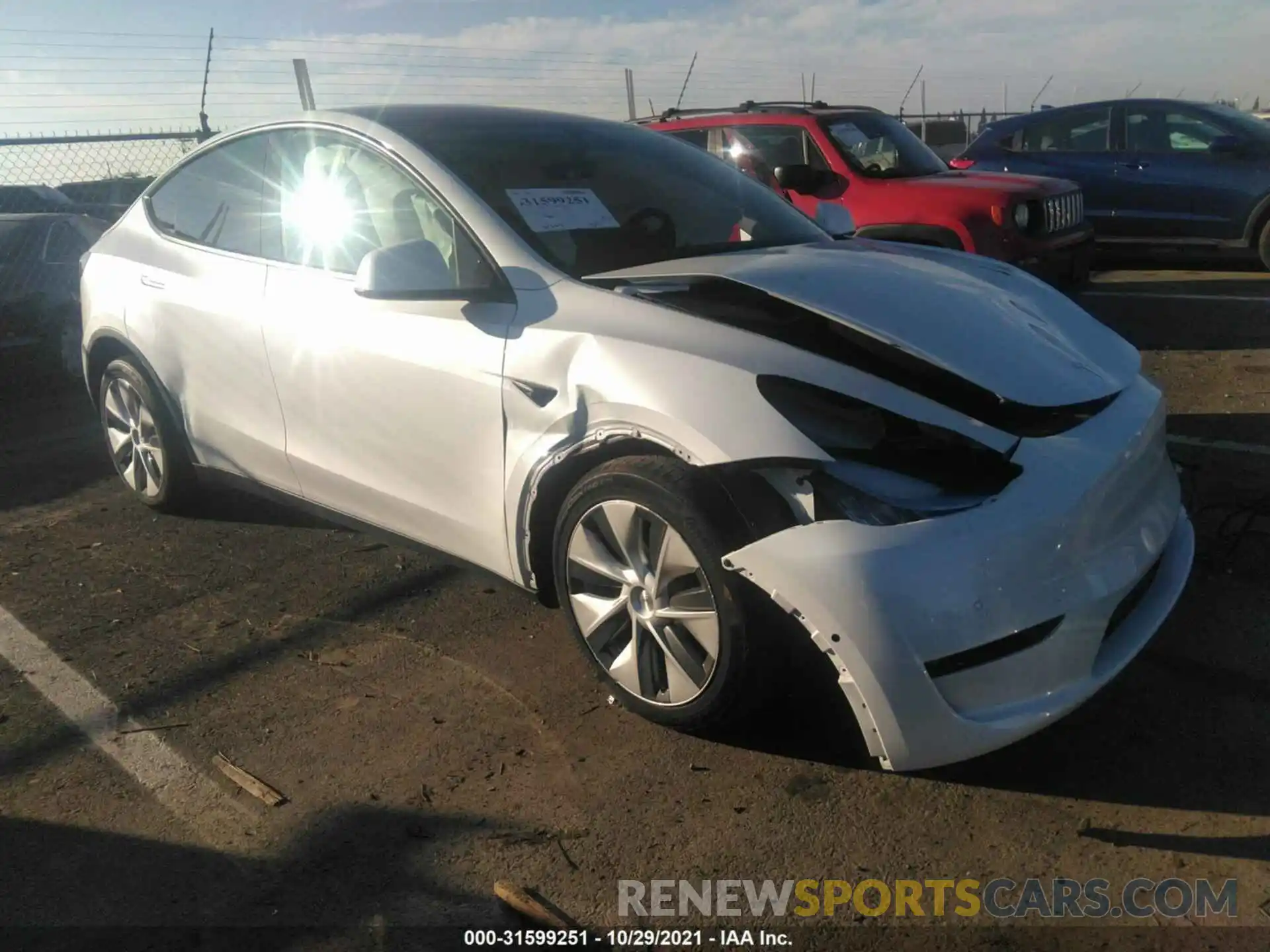 1 Photograph of a damaged car 5YJYGDEE7MF096100 TESLA MODEL Y 2021