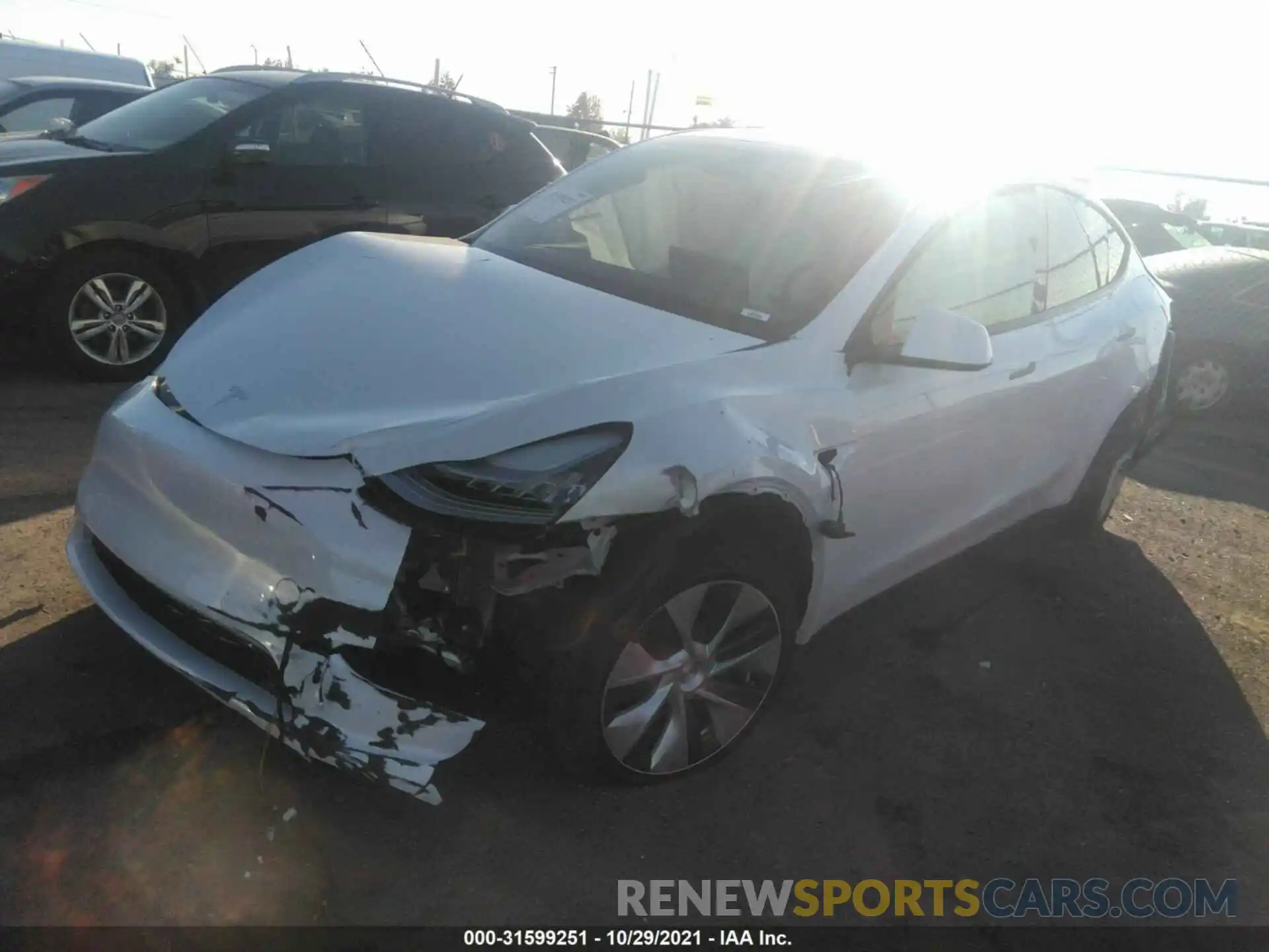 2 Photograph of a damaged car 5YJYGDEE7MF096100 TESLA MODEL Y 2021