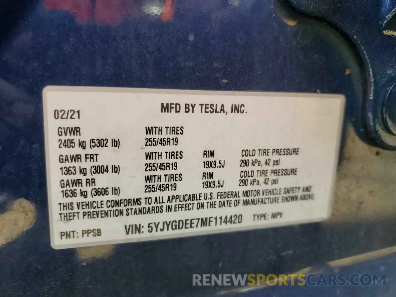 14 Photograph of a damaged car 5YJYGDEE7MF114420 TESLA MODEL Y 2021