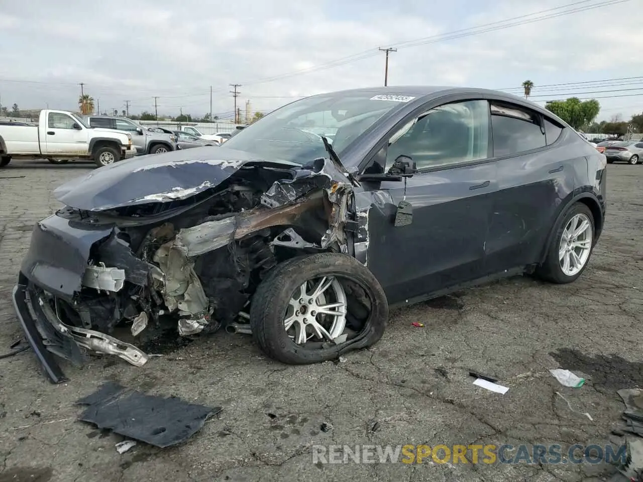 1 Photograph of a damaged car 5YJYGDEE7MF145294 TESLA MODEL Y 2021