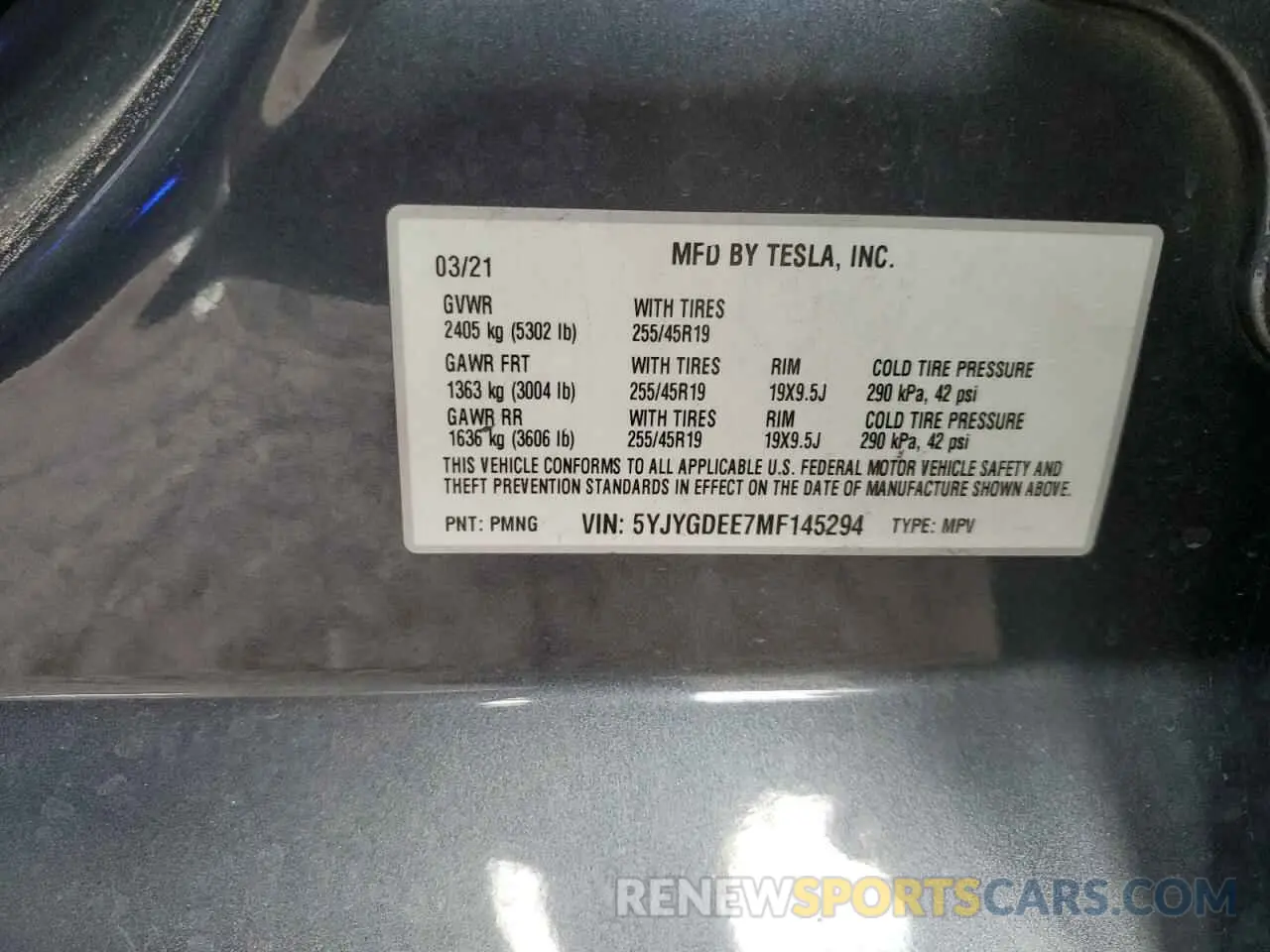 15 Photograph of a damaged car 5YJYGDEE7MF145294 TESLA MODEL Y 2021
