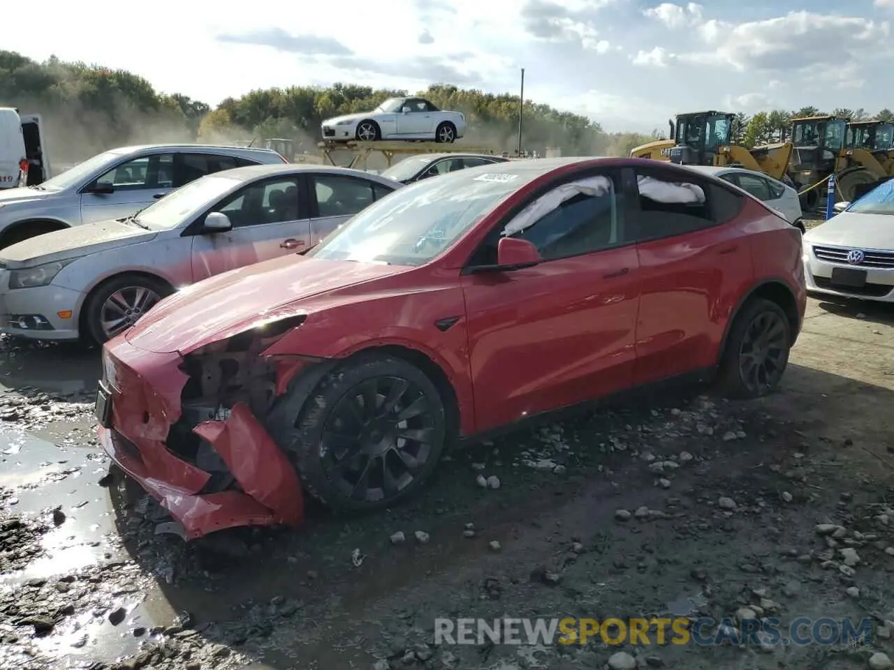 1 Photograph of a damaged car 5YJYGDEE7MF148079 TESLA MODEL Y 2021