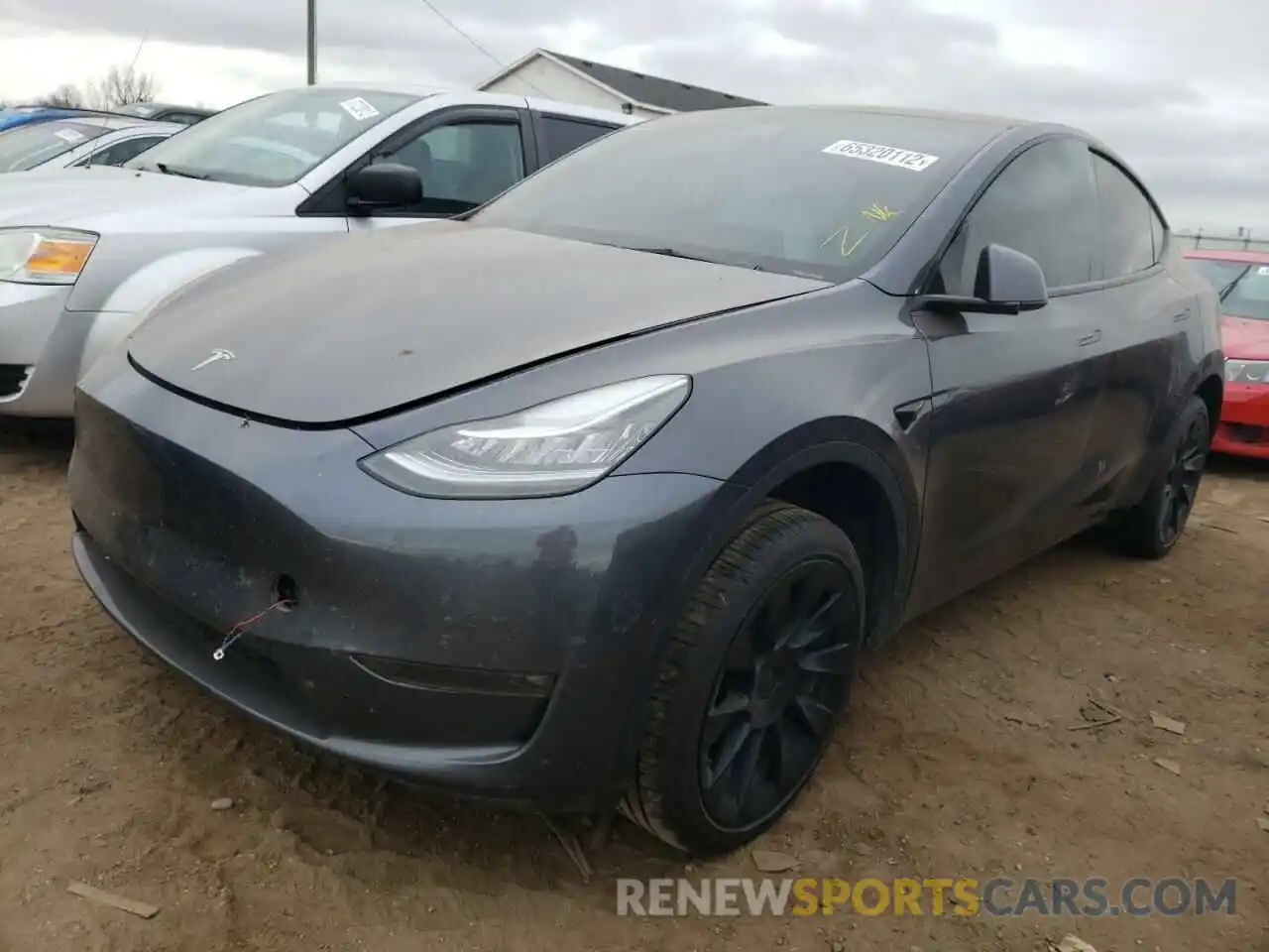 2 Photograph of a damaged car 5YJYGDEE7MF183477 TESLA MODEL Y 2021