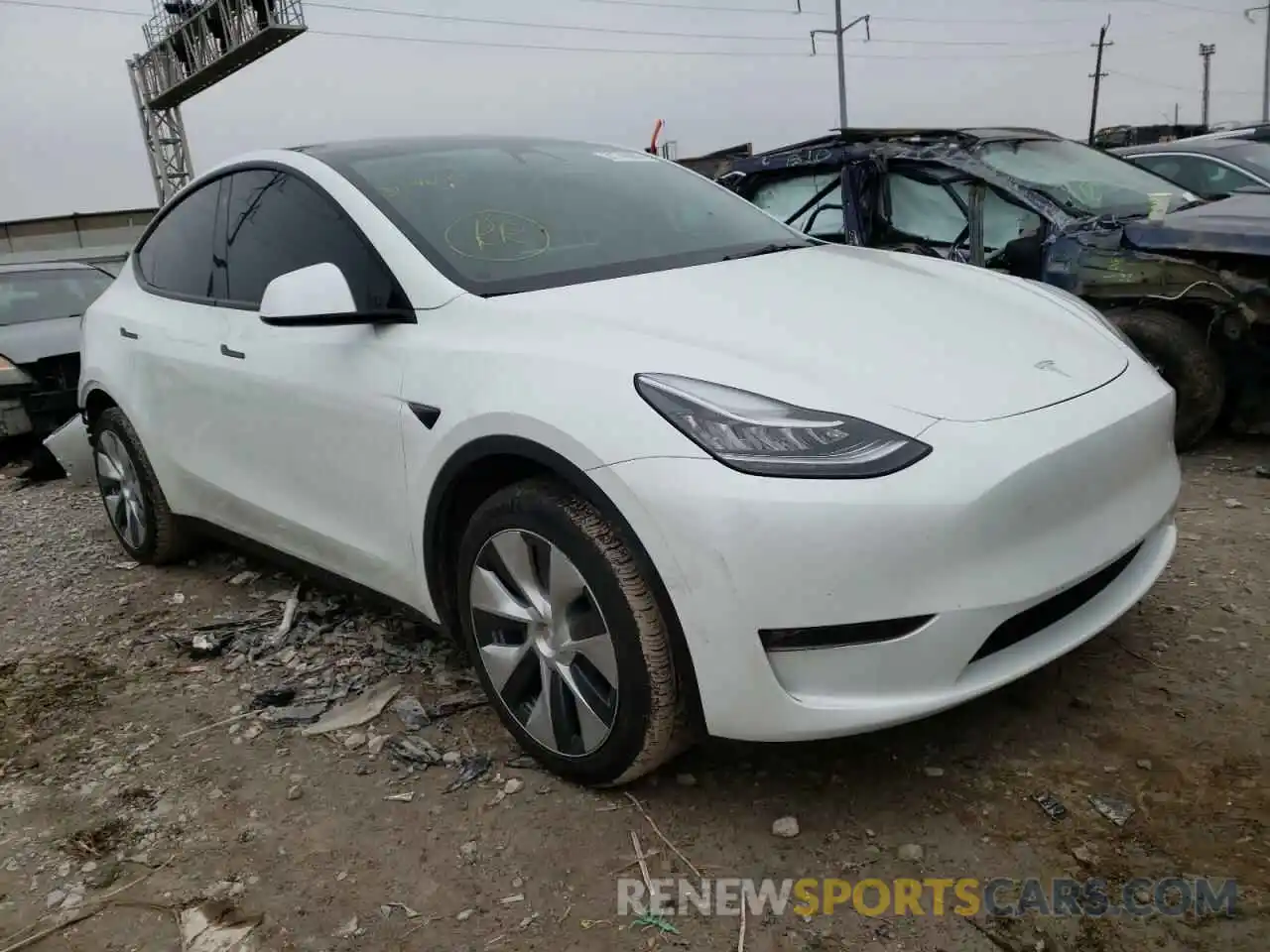 1 Photograph of a damaged car 5YJYGDEE7MF200214 TESLA MODEL Y 2021