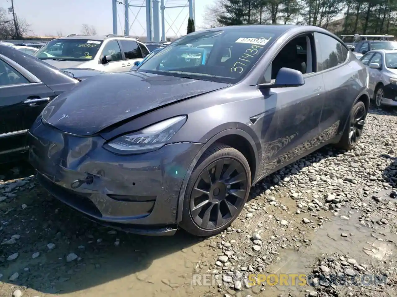 2 Photograph of a damaged car 5YJYGDEE7MF254239 TESLA MODEL Y 2021