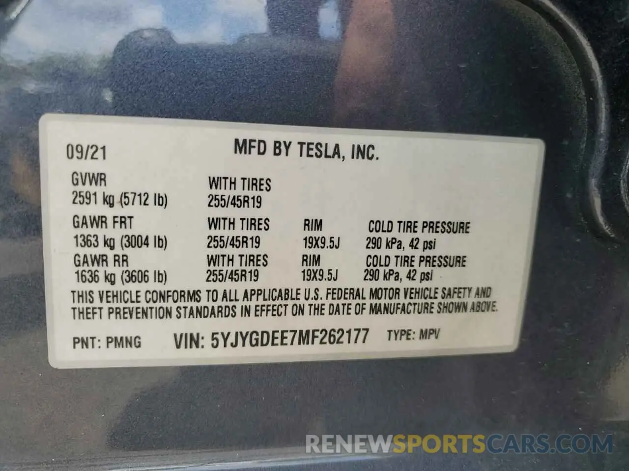 13 Photograph of a damaged car 5YJYGDEE7MF262177 TESLA MODEL Y 2021