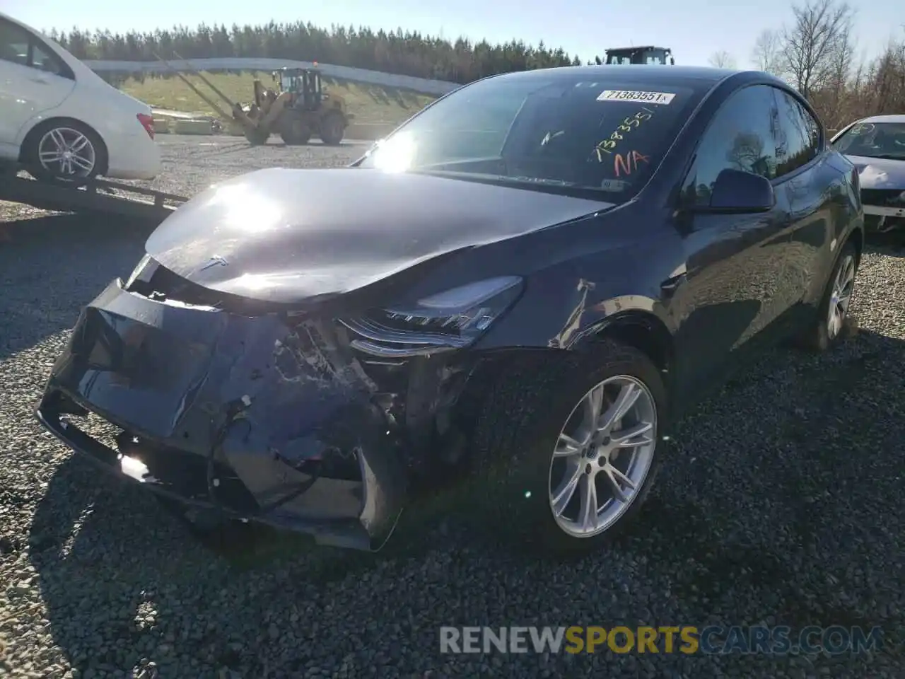 2 Photograph of a damaged car 5YJYGDEE7MF279061 TESLA MODEL Y 2021