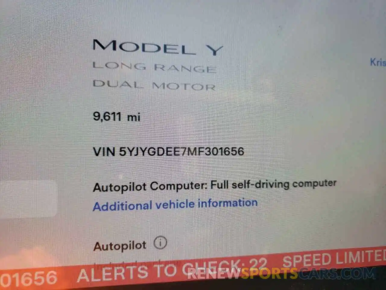 8 Photograph of a damaged car 5YJYGDEE7MF301656 TESLA MODEL Y 2021