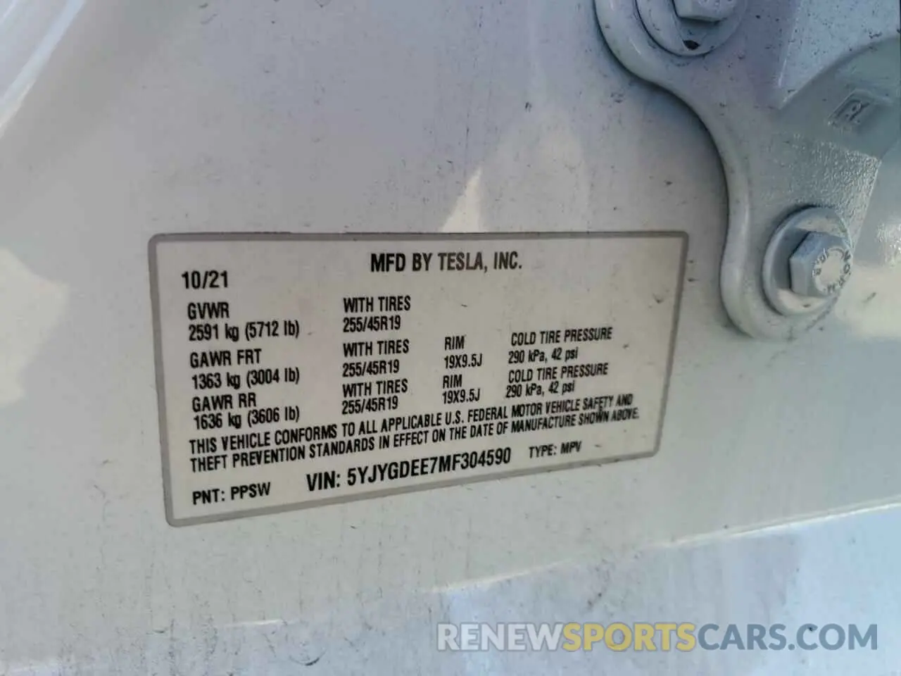 13 Photograph of a damaged car 5YJYGDEE7MF304590 TESLA MODEL Y 2021