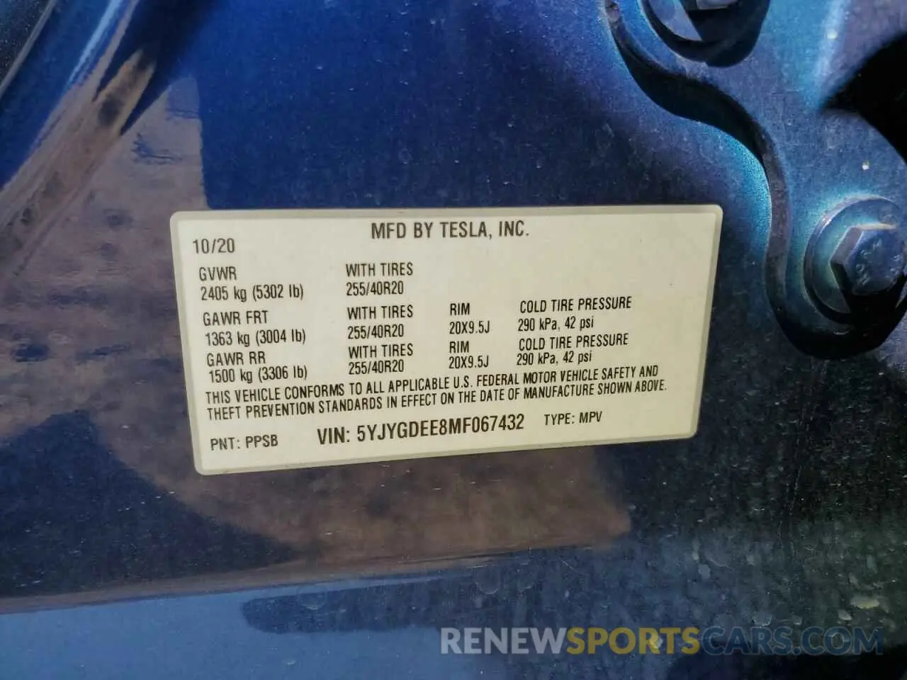 14 Photograph of a damaged car 5YJYGDEE8MF067432 TESLA MODEL Y 2021