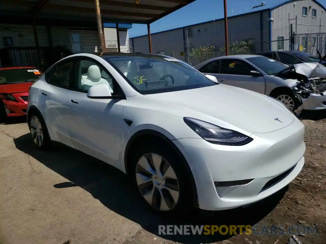 1 Photograph of a damaged car 5YJYGDEE8MF071433 TESLA MODEL Y 2021