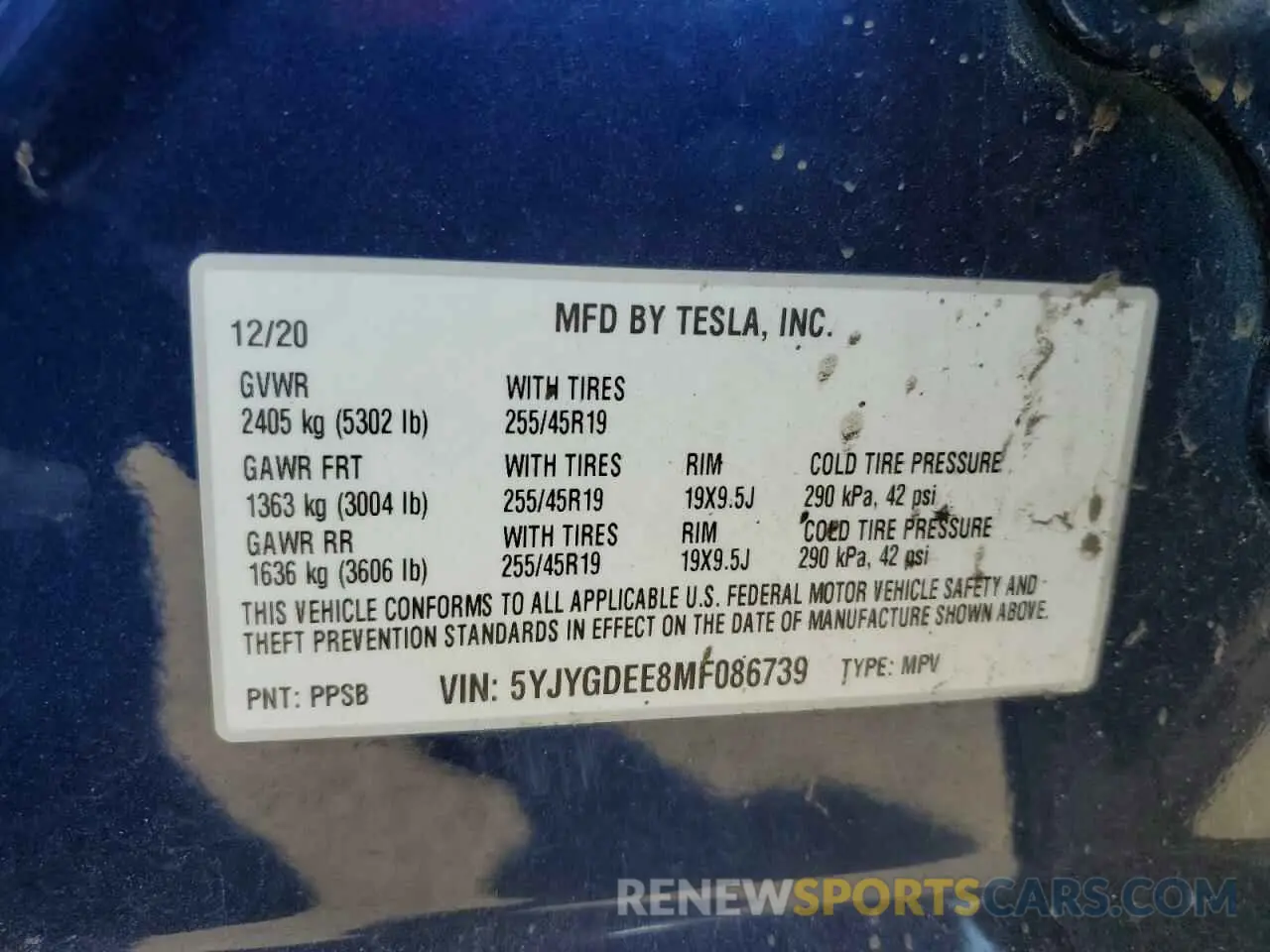 13 Photograph of a damaged car 5YJYGDEE8MF086739 TESLA MODEL Y 2021