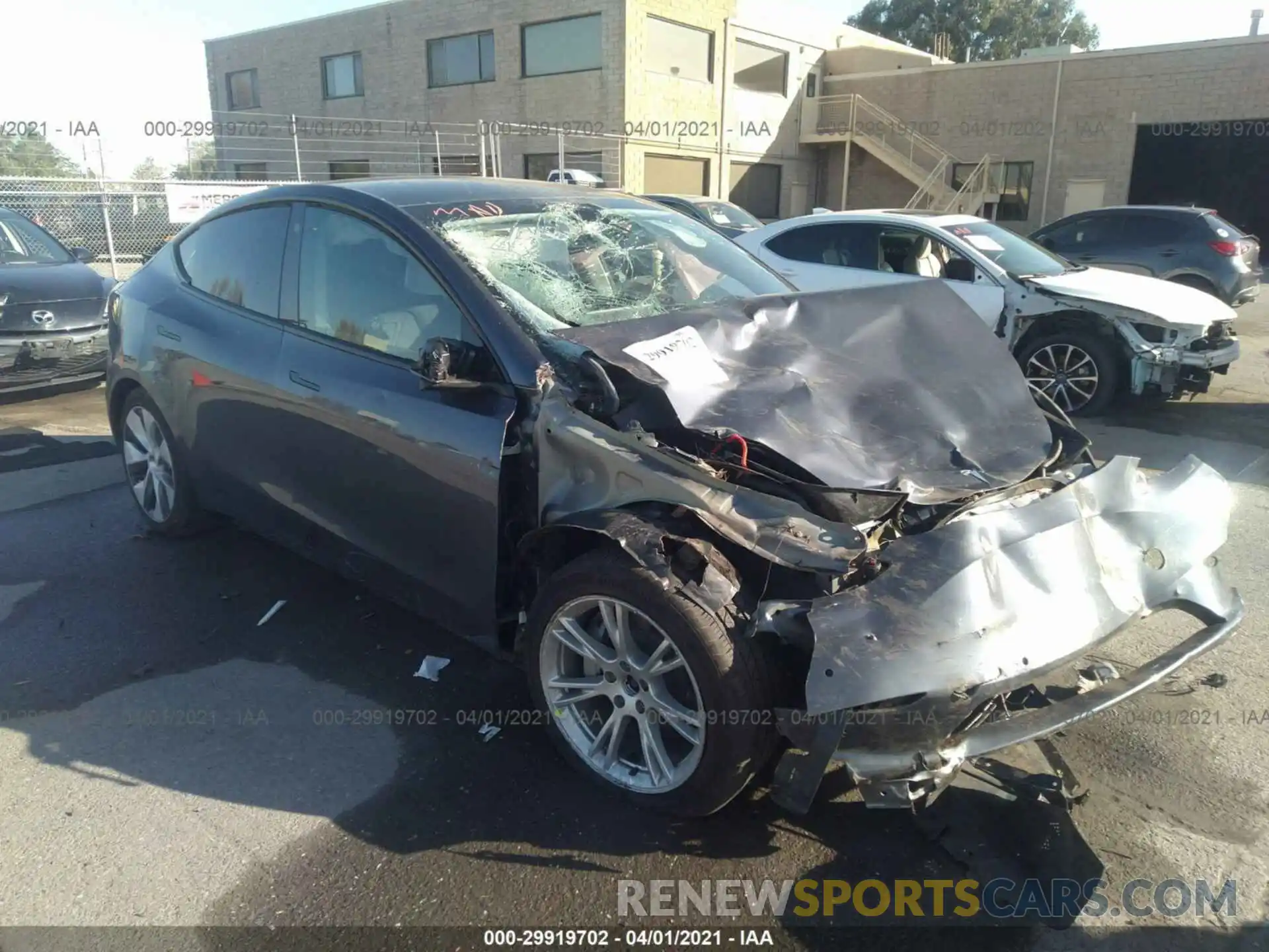 1 Photograph of a damaged car 5YJYGDEE8MF094520 TESLA MODEL Y 2021