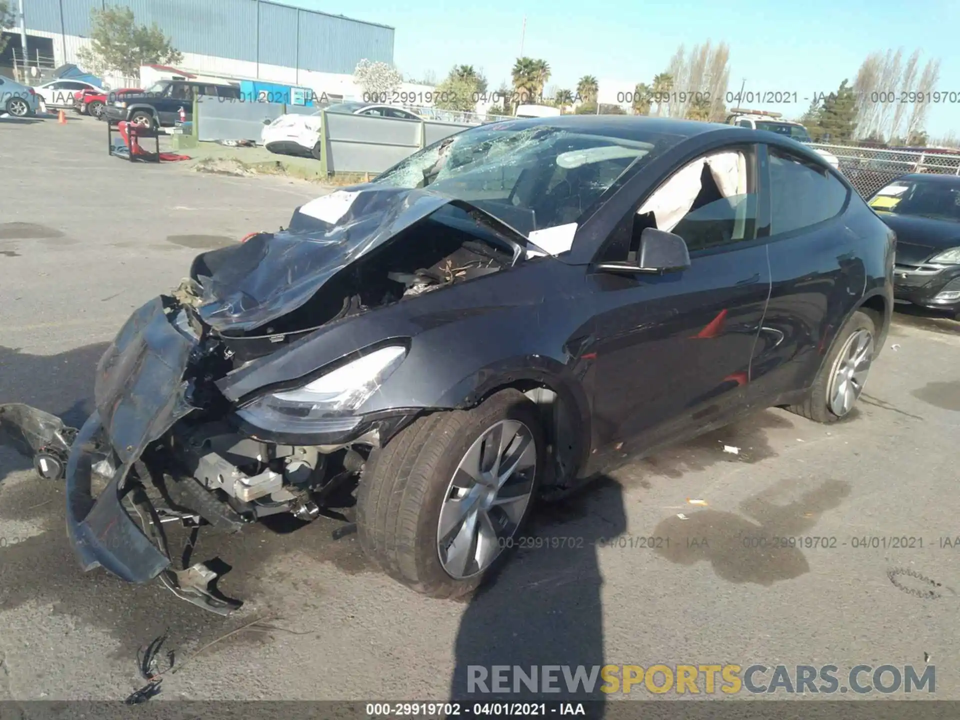 2 Photograph of a damaged car 5YJYGDEE8MF094520 TESLA MODEL Y 2021