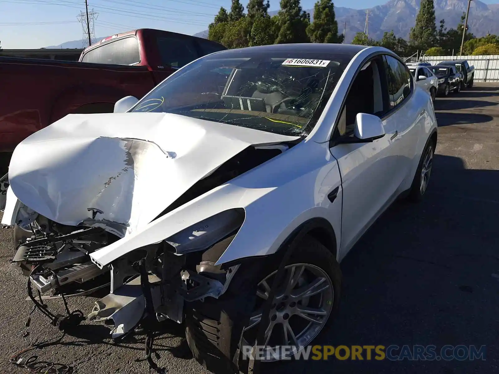 2 Photograph of a damaged car 5YJYGDEE8MF095117 TESLA MODEL Y 2021