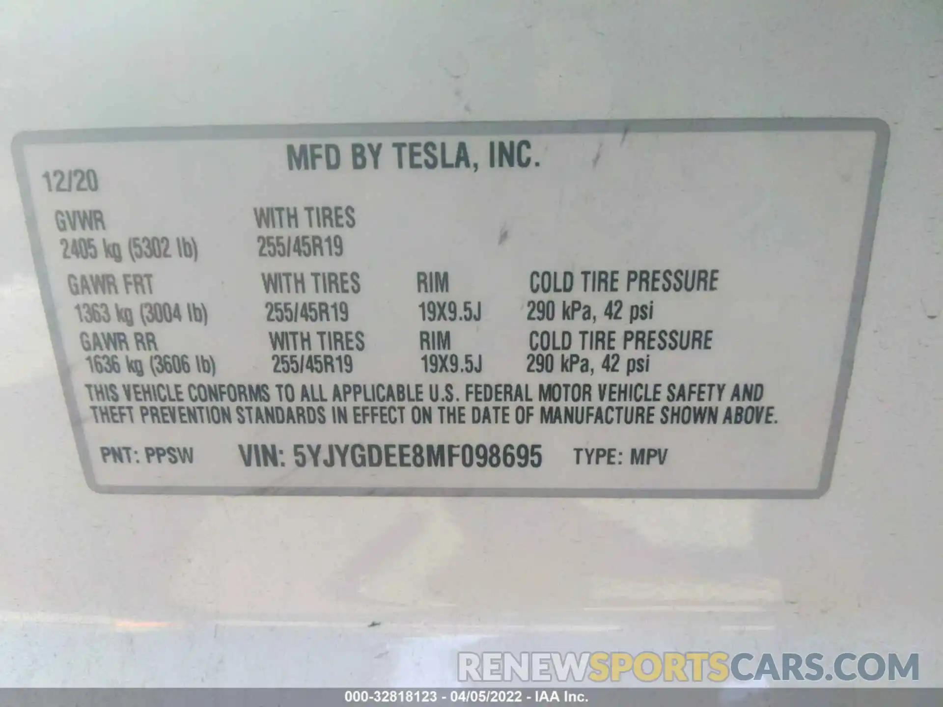 9 Photograph of a damaged car 5YJYGDEE8MF098695 TESLA MODEL Y 2021